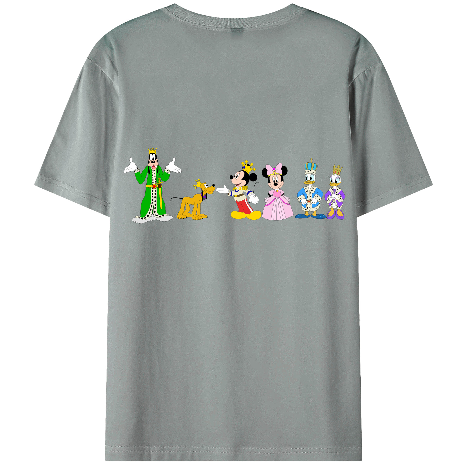 ミッキーマウス Mickey Mouse 綿100％ メンズ半袖Tシャツ（バックプリント） 通気性